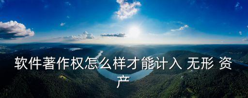 軟件著作權(quán)怎么樣才能計入 無形 資產(chǎn)