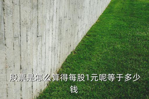  股票是怎么算得每股1元呢等于多少錢