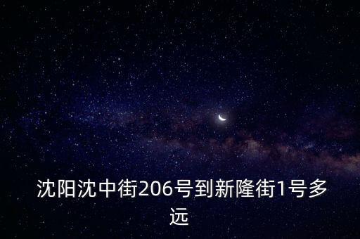  沈陽沈中街206號到新隆街1號多遠
