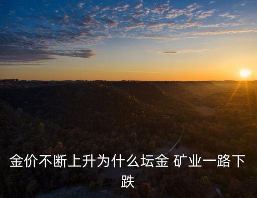 金價不斷上升為什么壇金 礦業(yè)一路下跌