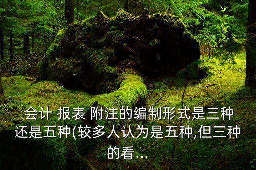  會(huì)計(jì) 報(bào)表 附注的編制形式是三種還是五種(較多人認(rèn)為是五種,但三種的看...