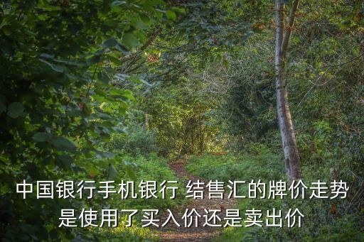 中國銀行手機(jī)銀行 結(jié)售匯的牌價(jià)走勢(shì)是使用了買入價(jià)還是賣出價(jià)