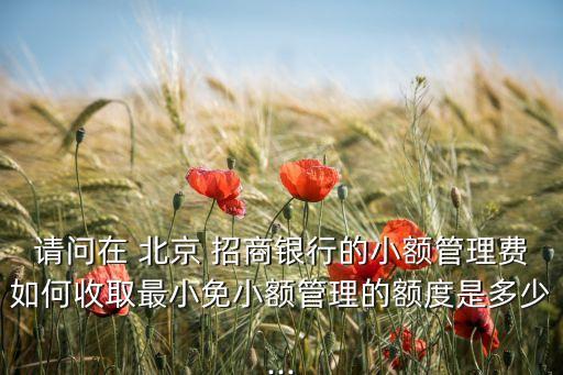 請(qǐng)問(wèn)在 北京 招商銀行的小額管理費(fèi)如何收取最小免小額管理的額度是多少...