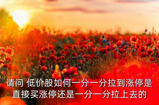 拉股票前低價??單,股票扡拉機(jī)單什么意思