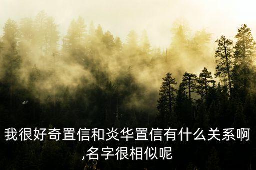 我很好奇置信和炎華置信有什么關系啊,名字很相似呢