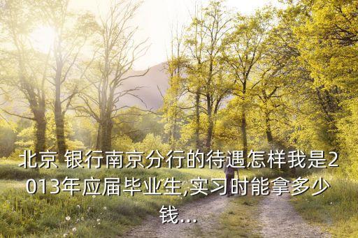 北京 銀行南京分行的待遇怎樣我是2013年應(yīng)屆畢業(yè)生,實(shí)習(xí)時能拿多少錢...