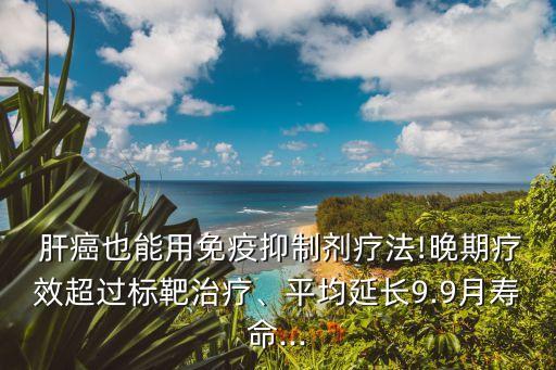  肝癌也能用免疫抑制劑療法!晚期療效超過標靶治療、平均延長9.9月壽命...