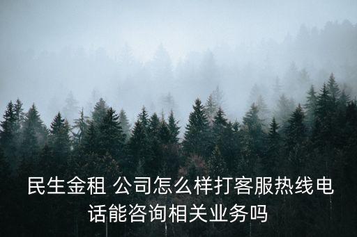  民生金租 公司怎么樣打客服熱線電話能咨詢(xún)相關(guān)業(yè)務(wù)嗎
