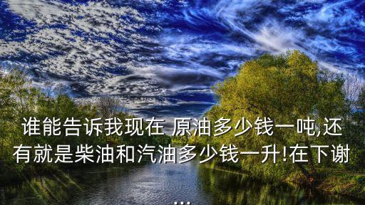 誰(shuí)能告訴我現(xiàn)在 原油多少錢(qián)一噸,還有就是柴油和汽油多少錢(qián)一升!在下謝...