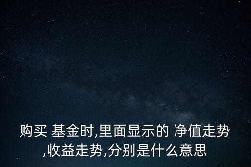 購(gòu)買(mǎi) 基金時(shí),里面顯示的 凈值走勢(shì),收益走勢(shì),分別是什么意思