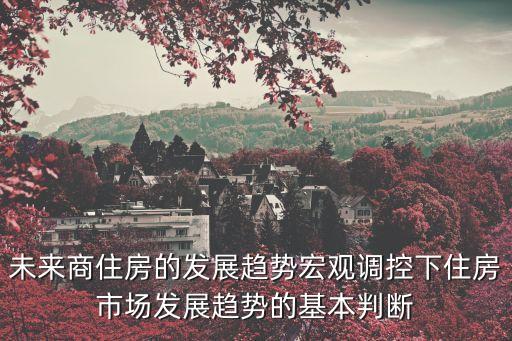 未來商住房的發(fā)展趨勢(shì)宏觀調(diào)控下住房市場(chǎng)發(fā)展趨勢(shì)的基本判斷