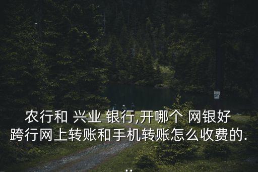 農(nóng)行和 興業(yè) 銀行,開哪個 網(wǎng)銀好跨行網(wǎng)上轉(zhuǎn)賬和手機(jī)轉(zhuǎn)賬怎么收費的...