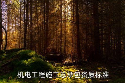  機電工程施工總承包資質(zhì)標準