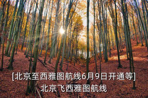 [北京至西雅圖航線(xiàn)6月9日開(kāi)通等]北京飛西雅圖航線(xiàn)