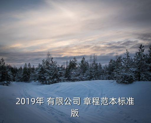 2019年 有限公司 章程范本標準版