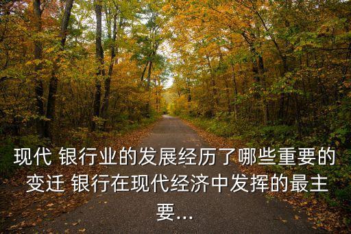 現(xiàn)代 銀行業(yè)的發(fā)展經(jīng)歷了哪些重要的 變遷 銀行在現(xiàn)代經(jīng)濟中發(fā)揮的最主要...