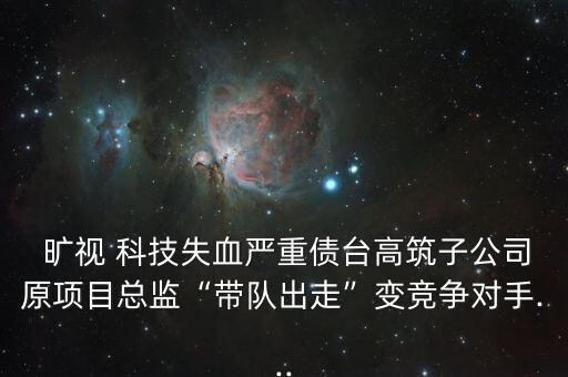  曠視 科技失血嚴(yán)重債臺(tái)高筑子公司原項(xiàng)目總監(jiān)“帶隊(duì)出走”變競(jìng)爭(zhēng)對(duì)手...