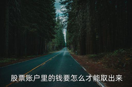  股票賬戶里的錢要怎么才能取出來(lái)