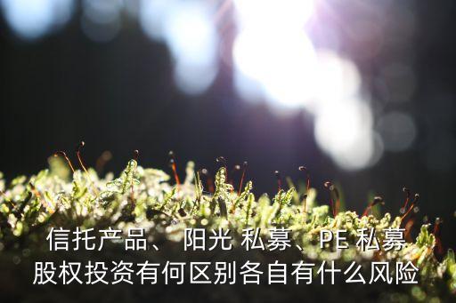信托產(chǎn)品、 陽光 私募、PE 私募股權(quán)投資有何區(qū)別各自有什么風(fēng)險