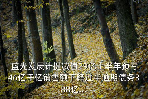  藍光發(fā)展計提減值29億上半年預(yù)虧46億千億銷售額下降過半逾期債務(wù)388億...