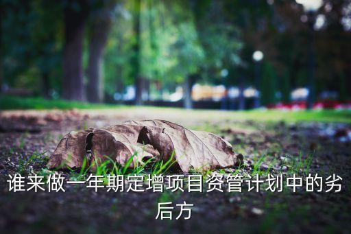 誰來做一年期定增項(xiàng)目資管計(jì)劃中的劣后方