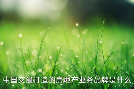 目前中國交建打造的房地產(chǎn)業(yè)務品牌是什么