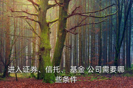 進入證券、信托、 基金 公司需要哪些條件