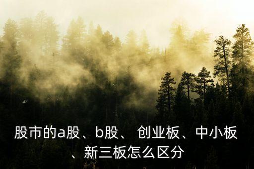 股市的a股、b股、 創(chuàng)業(yè)板、中小板、新三板怎么區(qū)分