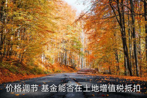價格調(diào)節(jié) 基金能否在土地增值稅抵扣
