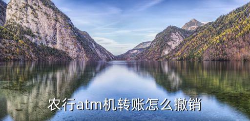 農(nóng)行atm機轉(zhuǎn)賬怎么撤銷