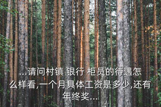 ...請(qǐng)問(wèn)村鎮(zhèn) 銀行 柜員的待遇怎么樣看,一個(gè)月具體工資是多少,還有年終獎(jiǎng)...
