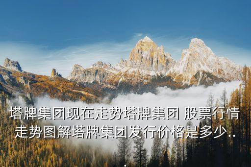 塔牌集團(tuán)現(xiàn)在走勢塔牌集團(tuán) 股票行情走勢圖解塔牌集團(tuán)發(fā)行價(jià)格是多少...