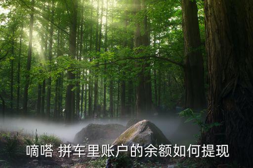  嘀嗒 拼車(chē)?yán)镔~戶的余額如何提現(xiàn)