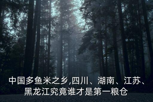 中國多魚米之鄉(xiāng),四川、湖南、江蘇、黑龍江究竟誰才是第一糧倉