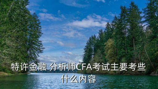 特許金融 分析師CFA考試主要考些什么內容