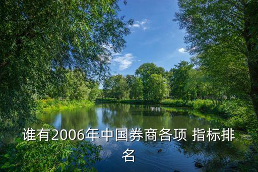 誰有2006年中國券商各項 指標(biāo)排名