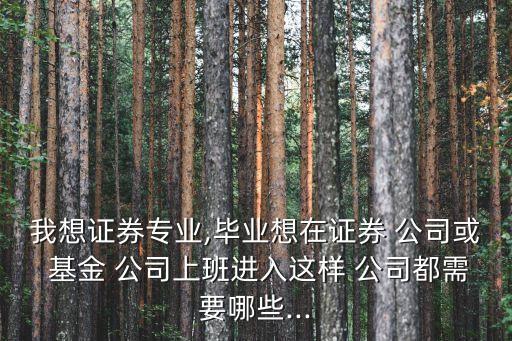 我想證券專業(yè),畢業(yè)想在證券 公司或 基金 公司上班進入這樣 公司都需要哪些...
