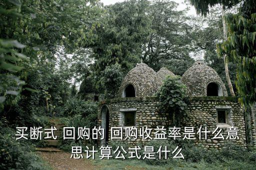 買斷式 回購的 回購收益率是什么意思計算公式是什么
