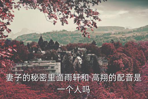 妻子的秘密里面雨軒和 高翔的配音是一個(gè)人嗎
