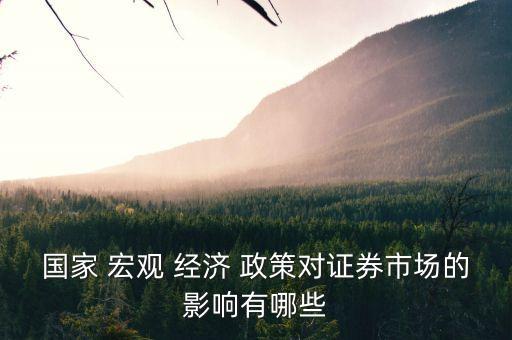 國家 宏觀 經(jīng)濟(jì) 政策對(duì)證券市場的影響有哪些
