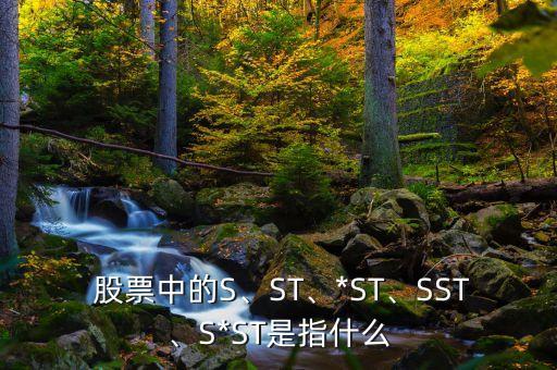  股票中的S、ST、*ST、SST、S*ST是指什么