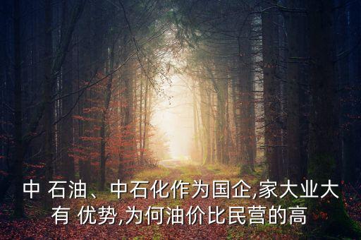 中 石油、中石化作為國企,家大業(yè)大有 優(yōu)勢,為何油價比民營的高