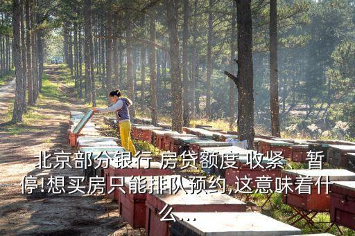  北京部分銀行 房貸額度 收緊、暫停!想買房只能排隊(duì)預(yù)約,這意味著什么...