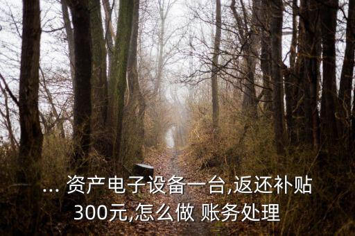 ... 資產(chǎn)電子設(shè)備一臺,返還補貼300元,怎么做 賬務(wù)處理