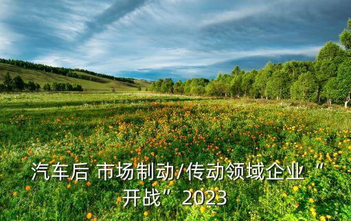  汽車后 市場(chǎng)制動(dòng)/傳動(dòng)領(lǐng)域企業(yè)“開戰(zhàn)”2023