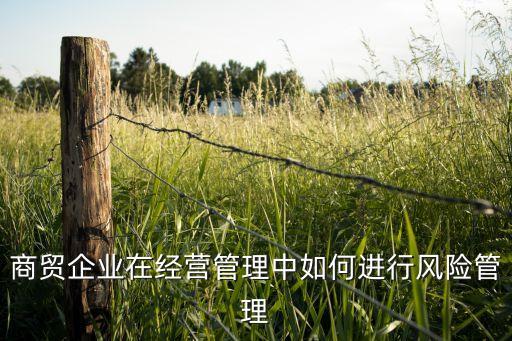 商貿(mào)企業(yè)在經(jīng)營管理中如何進行風險管理