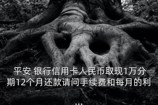  平安 銀行信用卡人民幣取現(xiàn)1萬(wàn)分期12個(gè)月還款請(qǐng)問手續(xù)費(fèi)和每月的利...