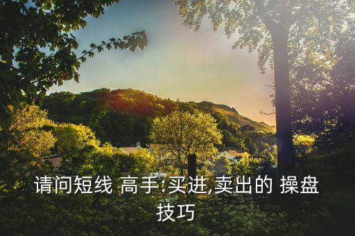 請(qǐng)問(wèn)短線 高手:買進(jìn),賣出的 操盤技巧