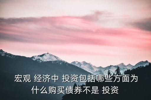  宏觀 經(jīng)濟中 投資包括哪些方面為什么購買債券不是 投資