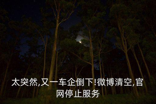 太突然,又一車(chē)企倒下!微博清空,官網(wǎng)停止服務(wù)